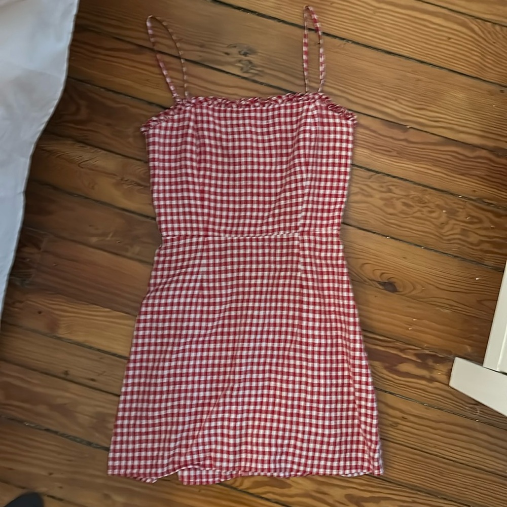 Reformation red gingham dress 4P